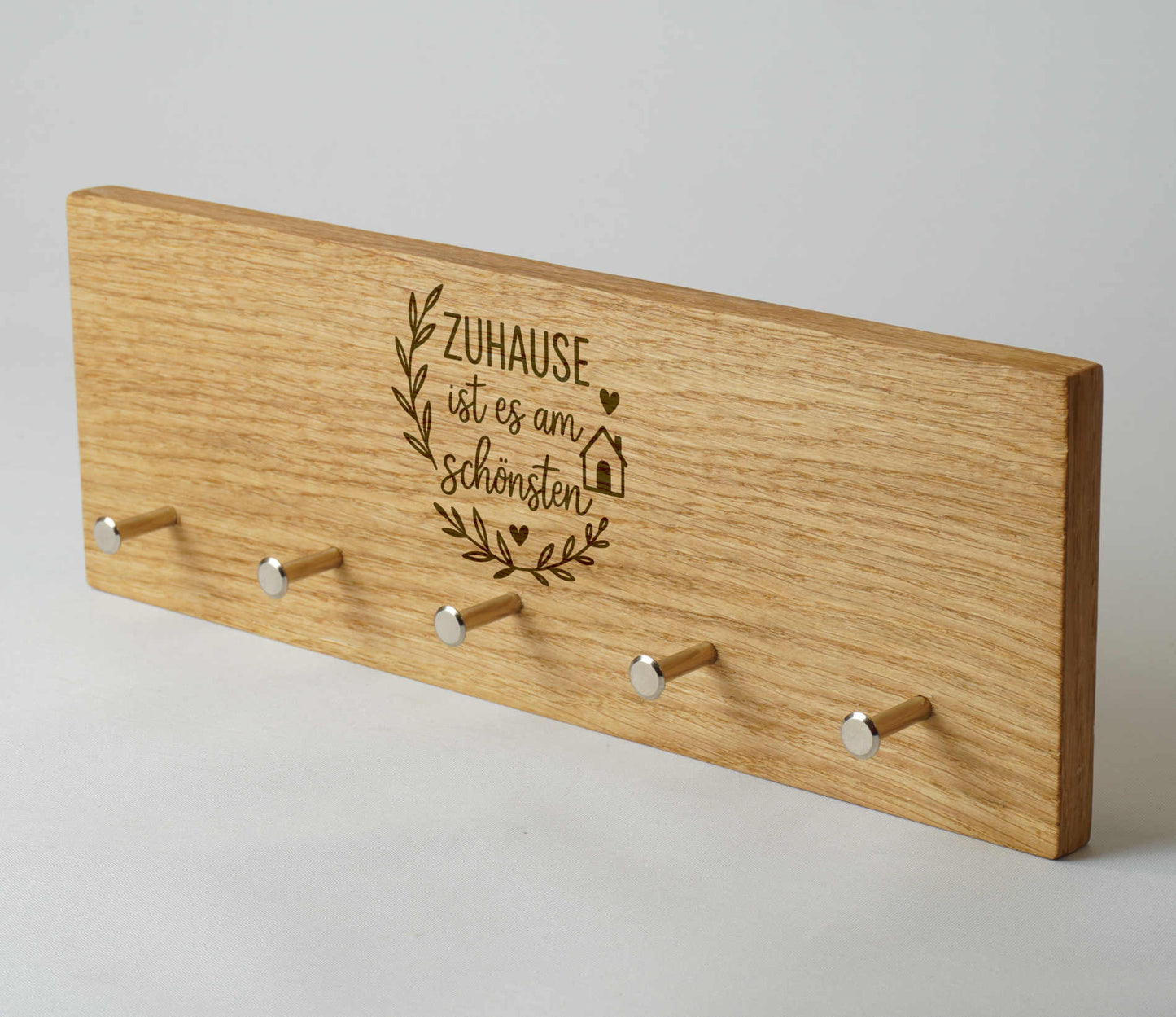 Schlüsselbrett Eichenholz - mit Gravur