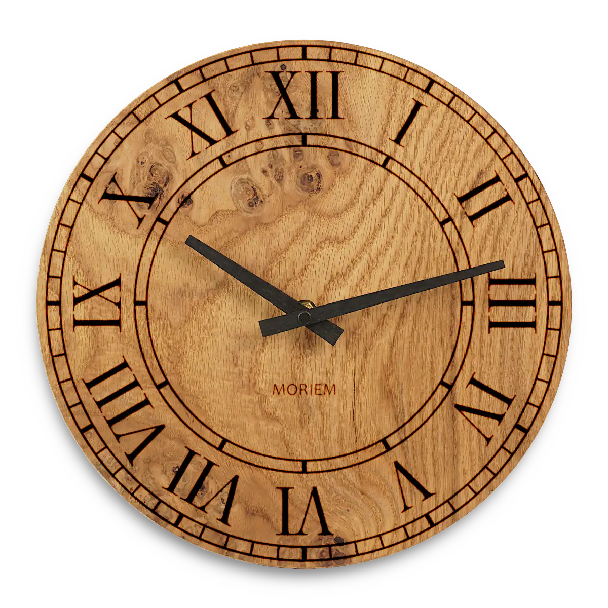 Wohnzimmeruhr Holz  Vintage 30 cm Eiche Maser