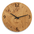 Wanduhr rustikal - modernes Design - Eiche Maser 30 cm