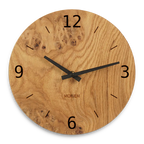 Wanduhr rustikal - modernes Design - Eiche Maser 30 cm