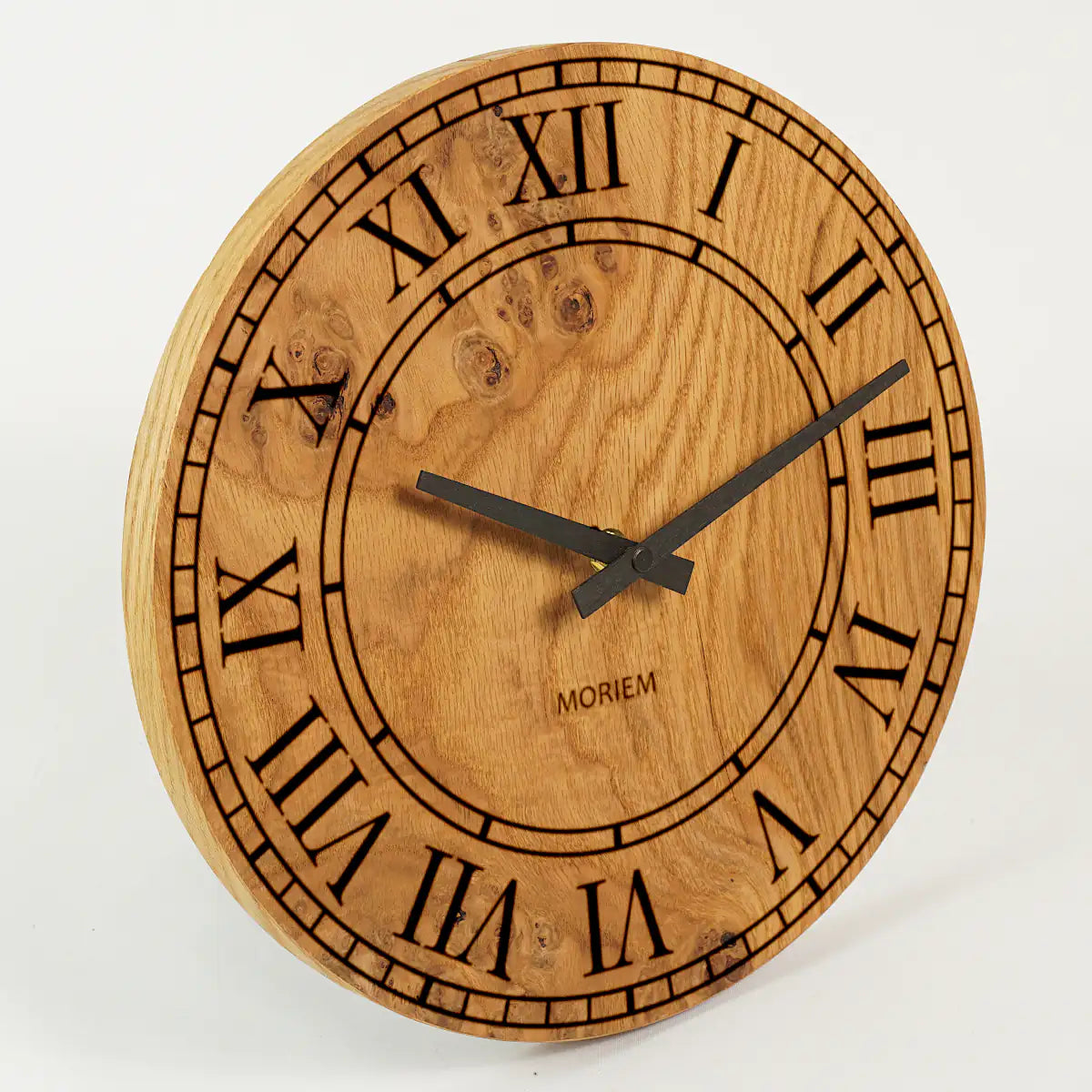 Wohnzimmeruhr Holz  Vintage 30 cm Eiche Maser