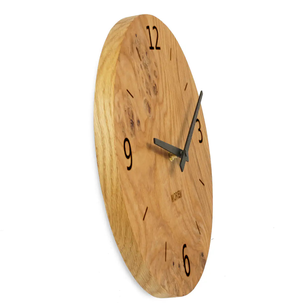 Wanduhr rustikal - modernes Design - Eiche Maser 30 cm