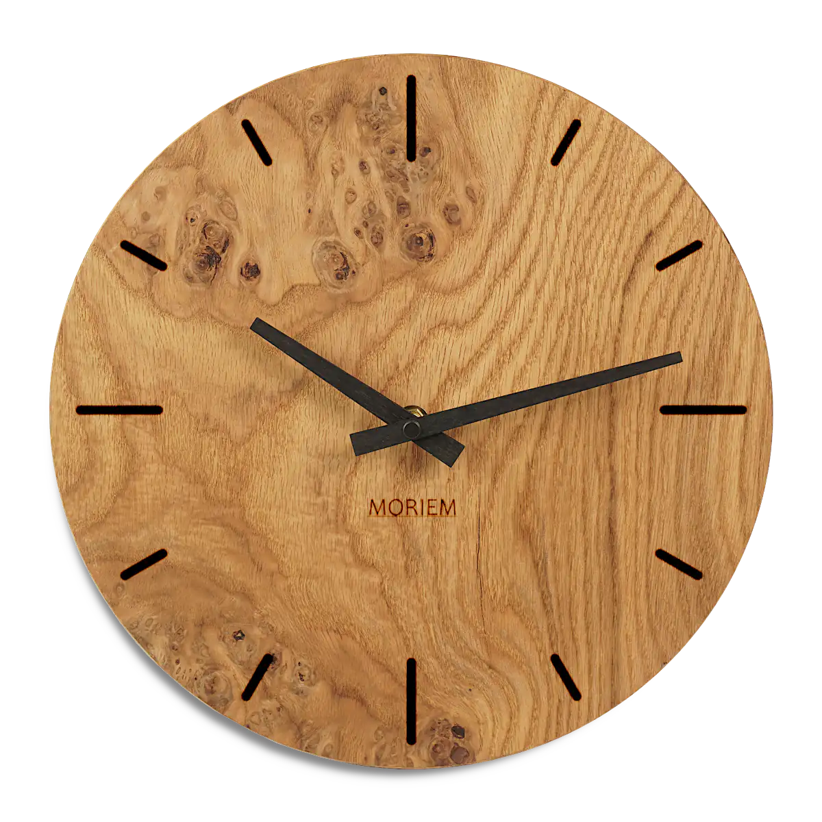 Wohnzimmeruhr Holz rustikal 30 cm Eiche Maser