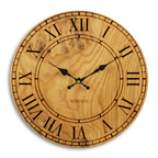 Wanduhr vintage lautlos aus Holz - 30 cm Wildeiche Maser