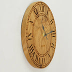 Wanduhr vintage lautlos aus Holz - 30 cm Wildeiche Maser