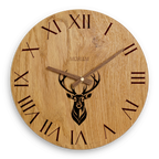 Wanduhr Holz rustikal -  Wohnzimmeruhr mit Hirsch