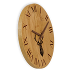 Wanduhr Holz rustikal -  Wohnzimmeruhr mit Hirsch