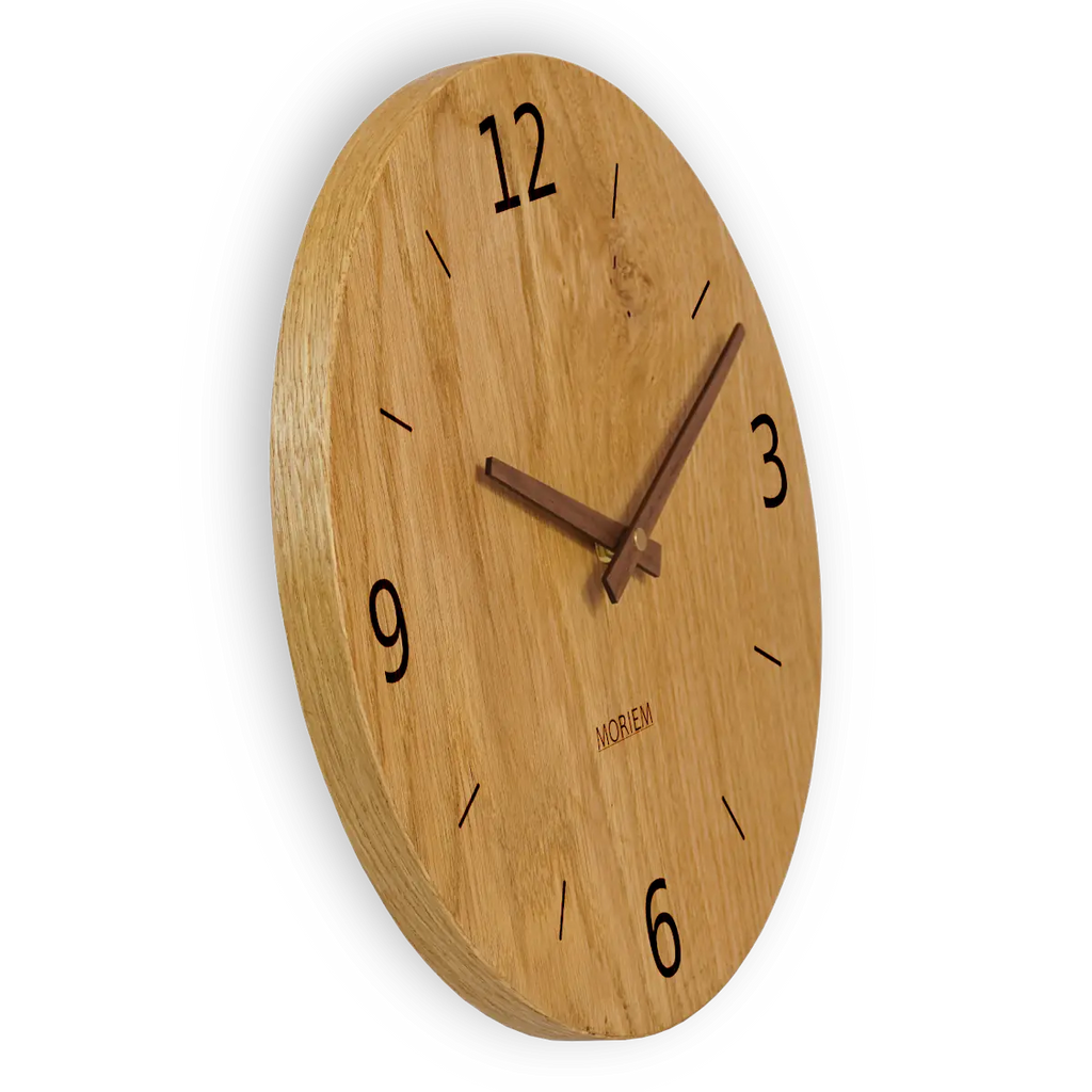 Moderne Uhr Wohnzimmer aus Holz - Eiche XXL 40 cm