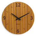 Ausgefallene Wanduhr Holz Zebrano Furniert 30 cm