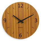 Ausgefallene Wanduhr Holz Zebrano Furniert 30 cm