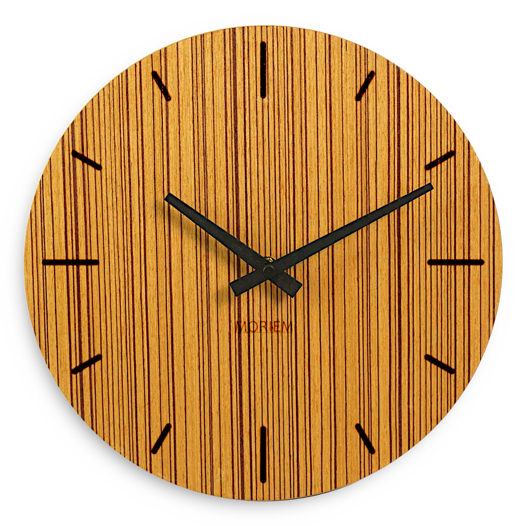 Wanduhr außergewöhnlich aus Holz - 30 cm Zebrano