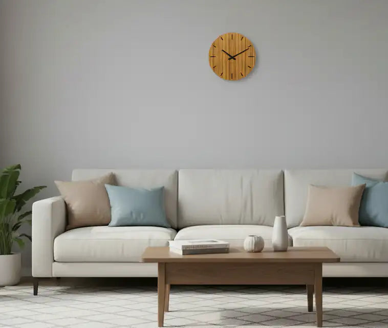 Wanduhr außergewöhnlich aus Holz - 30 cm Zebrano