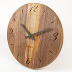 Wanduhr Nussbaum modern 30 cm geschwungene Ziffern