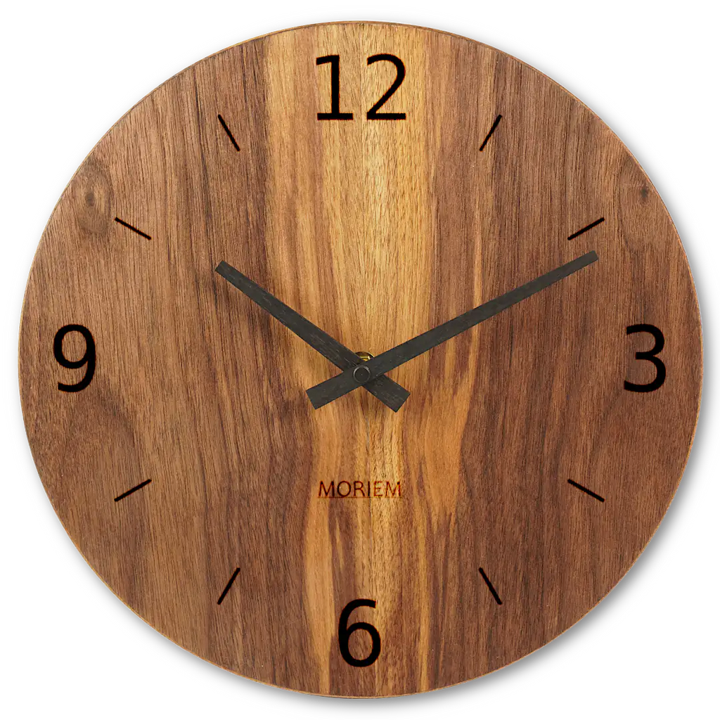 Wanduhr Nussbaum modern 30 cm