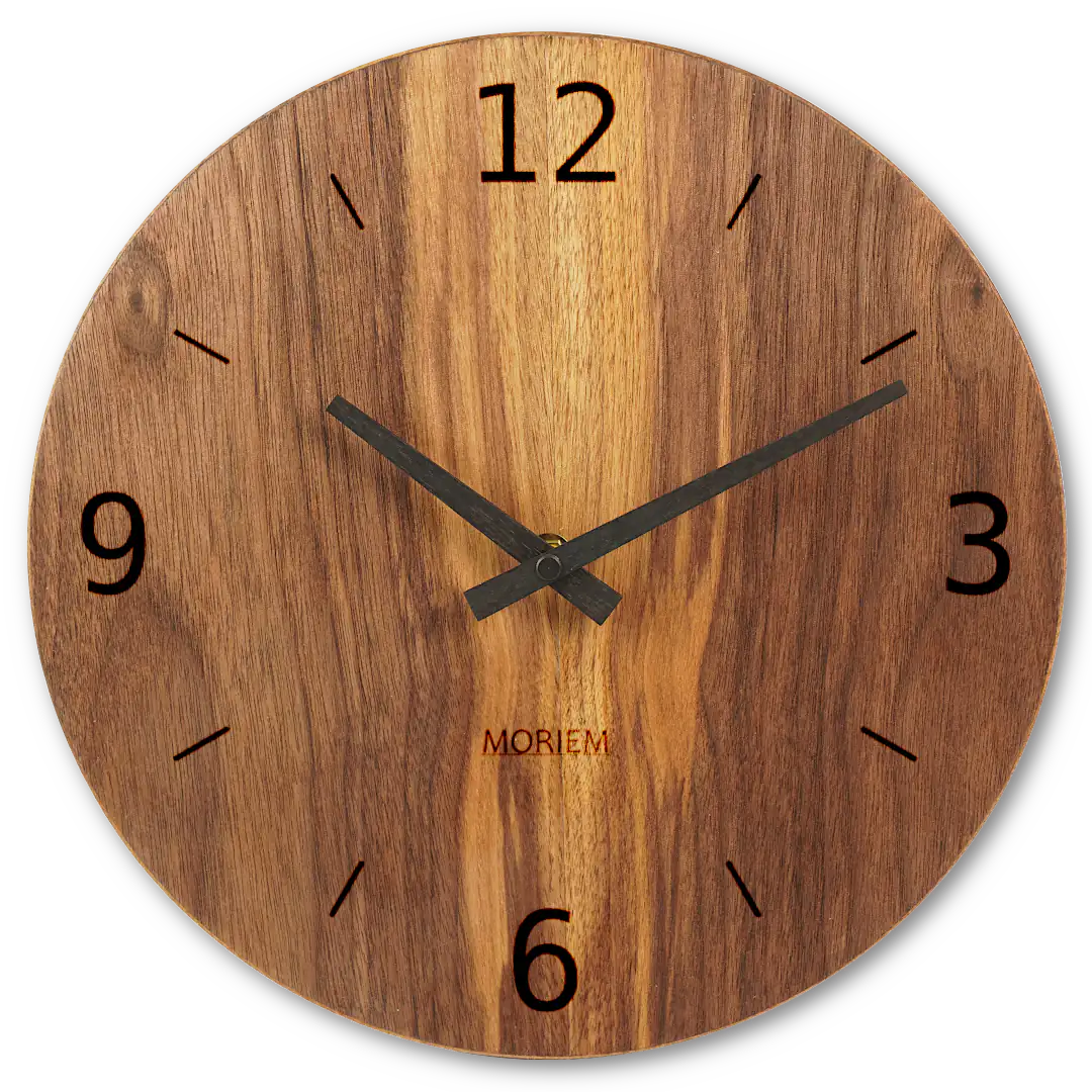 Wanduhr Nussbaum modern 30 cm