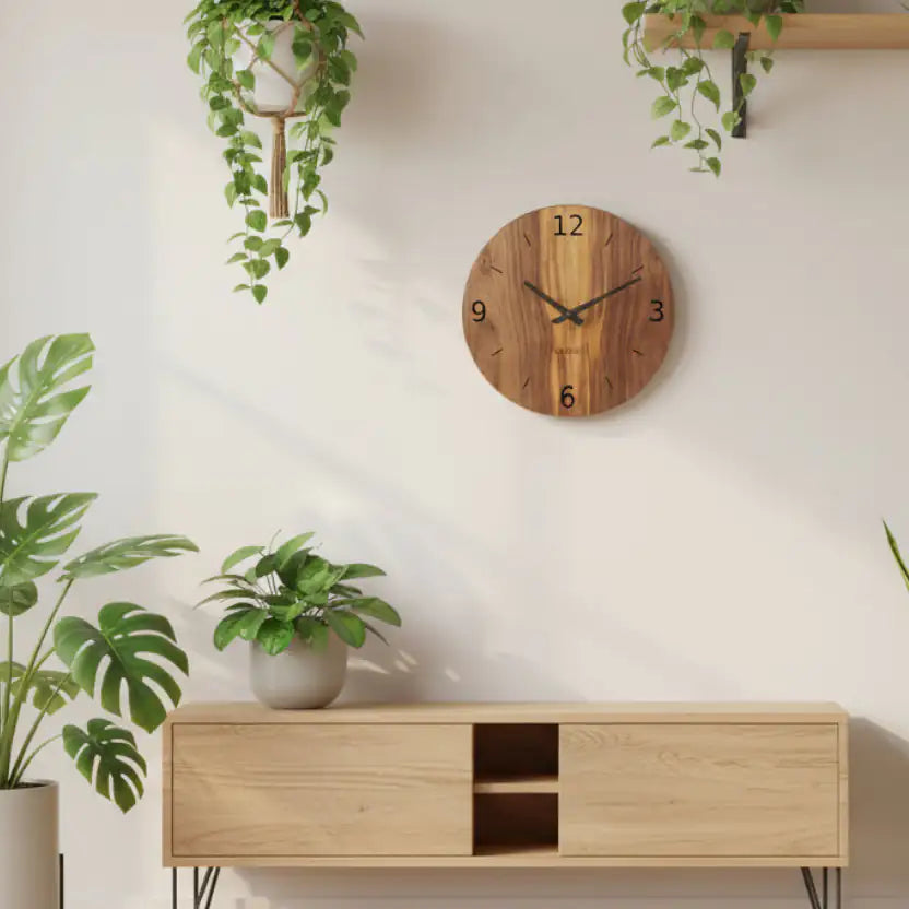 Wanduhr Nussbaum modern 30 cm