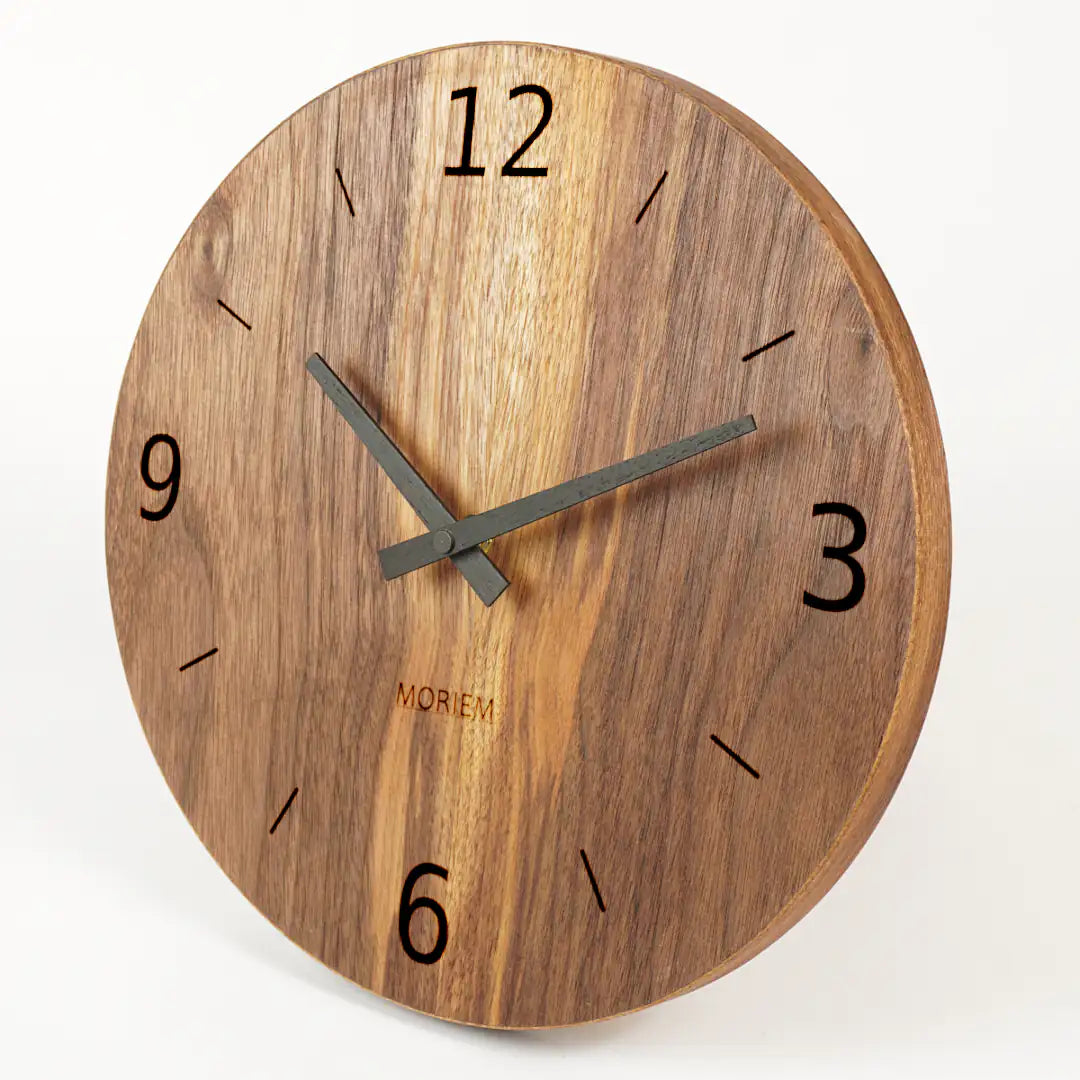 Wanduhr Nussbaum modern 30 cm