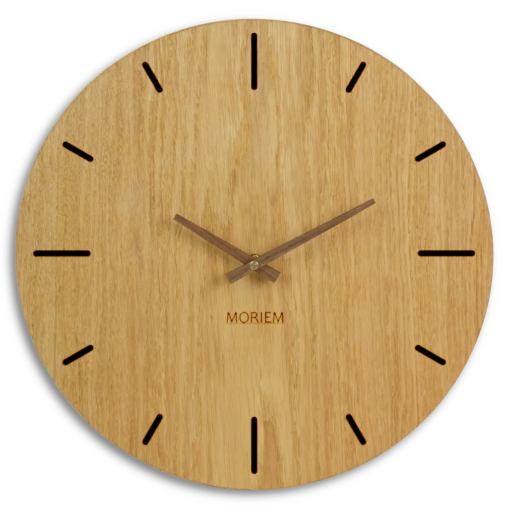 Wanduhr Holz Eiche modern 40 cm groß