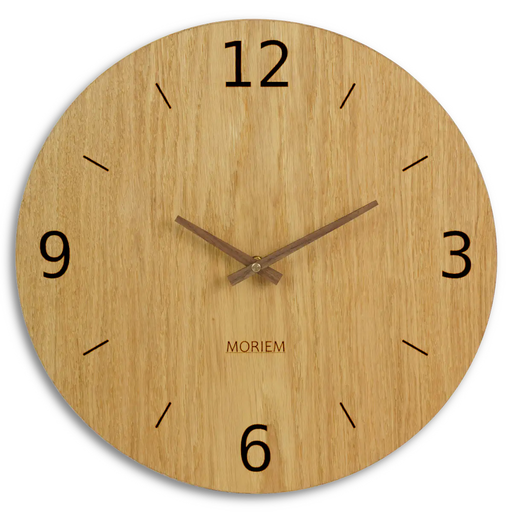 Moderne Uhr Wohnzimmer aus Holz - Eiche XXL 40 cm