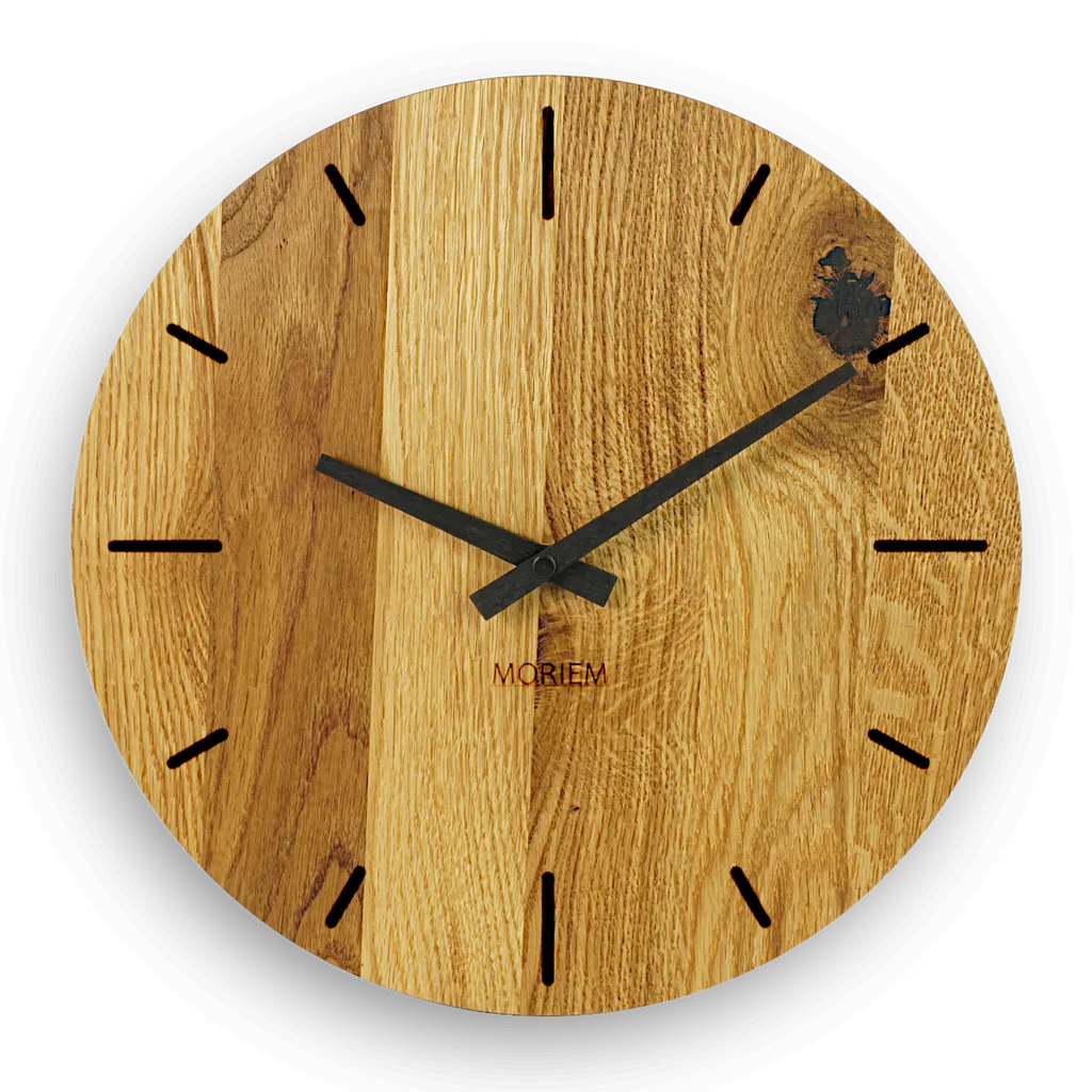 Wanduhr Massivholz rustikale Eiche 30 cm
