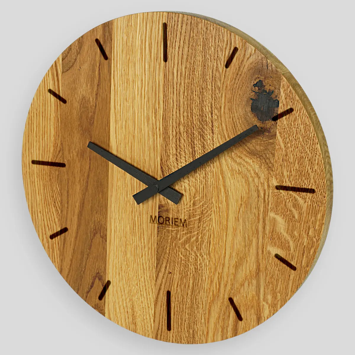 Wanduhr Massivholz rustikale Eiche 30 cm