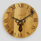 Wanduhr Hirsch Vintage - Wohnzimmeruhr mit Hirschkopf Motiv - 30 cm