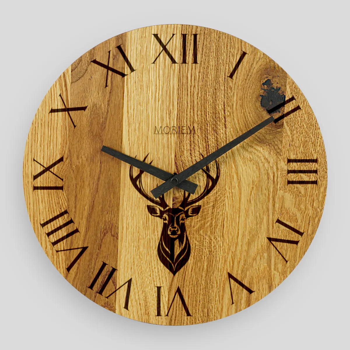 Wanduhr Hirsch Vintage - Wohnzimmeruhr mit Hirschkopf Motiv - 30 cm