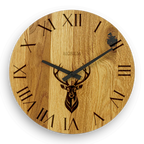 Wanduhr Hirsch Vintage - Wohnzimmeruhr mit Hirschkopf Motiv - 30 cm