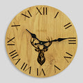 Wanduhr Hirsch modern - Wohnzimmeruhr mit Hirschkopf Motiv - 30 cm/40 cm groß