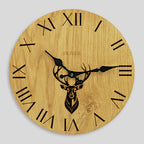 Wanduhr Hirsch modern - Wohnzimmeruhr mit Hirschkopf Motiv - 30 cm/40 cm groß