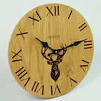 Wanduhr Hirsch modern - Wohnzimmeruhr mit Hirschkopf Motiv - 30 cm/40 cm groß