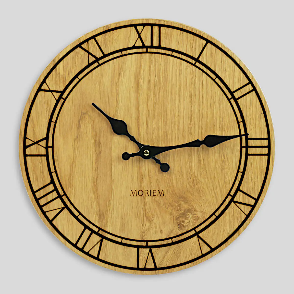 Wanduhr römische Ziffern Vintage Stil Eiche rustikal 30 cm