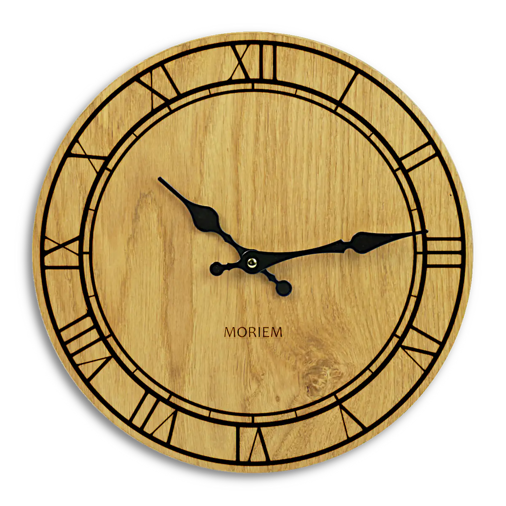 Wanduhr römische Ziffern Vintage Stil Eiche rustikal 30 cm