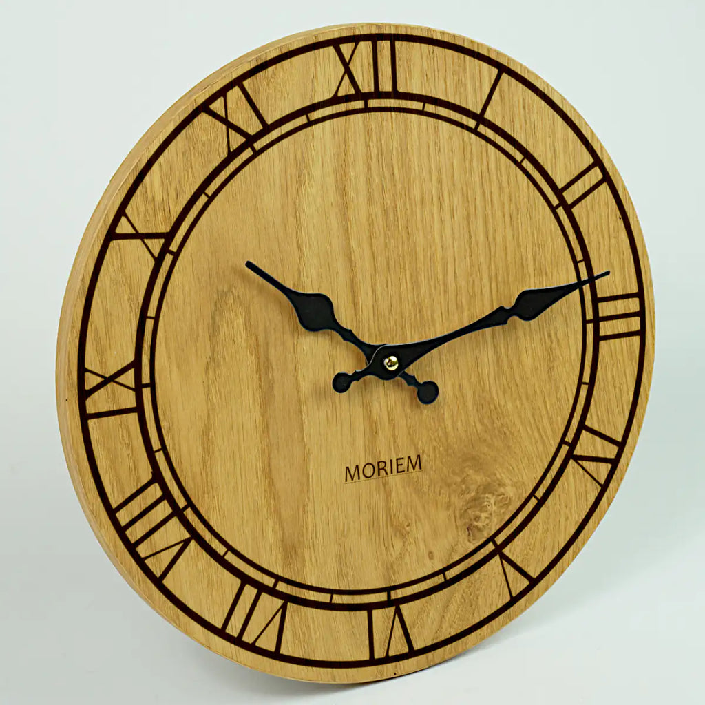 Wanduhr römische Ziffern Vintage Stil Eiche rustikal 30 cm