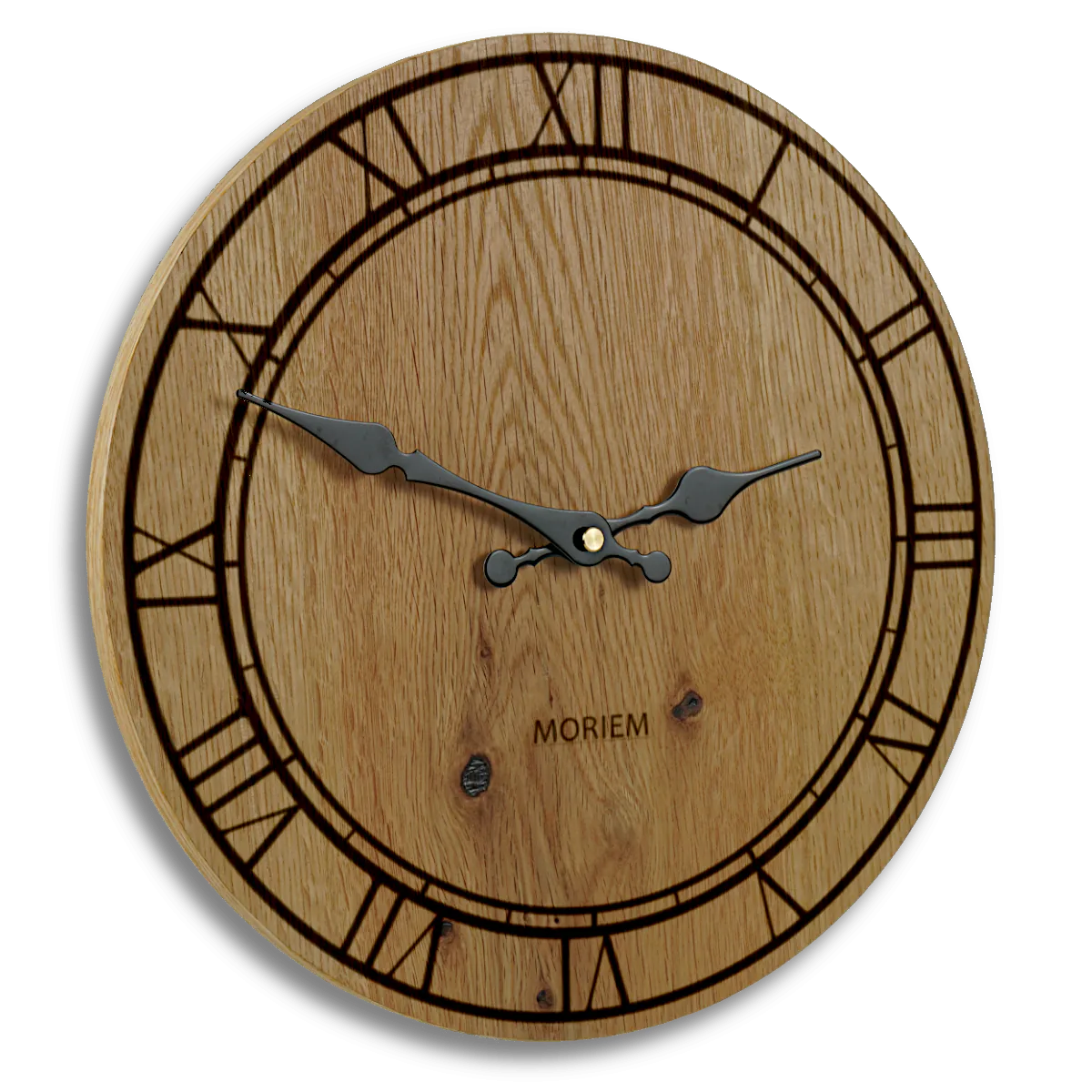 Wanduhr römische Ziffern Vintage Stil Eiche rustikal 30 cm
