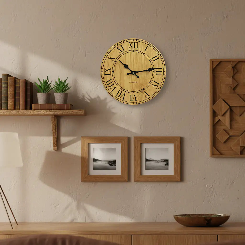 Wanduhr Holz - vintage Design 30 cm