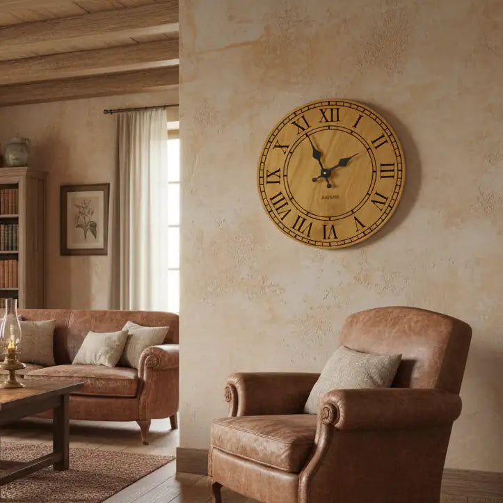 Wanduhr Holz - vintage Design 30 cm