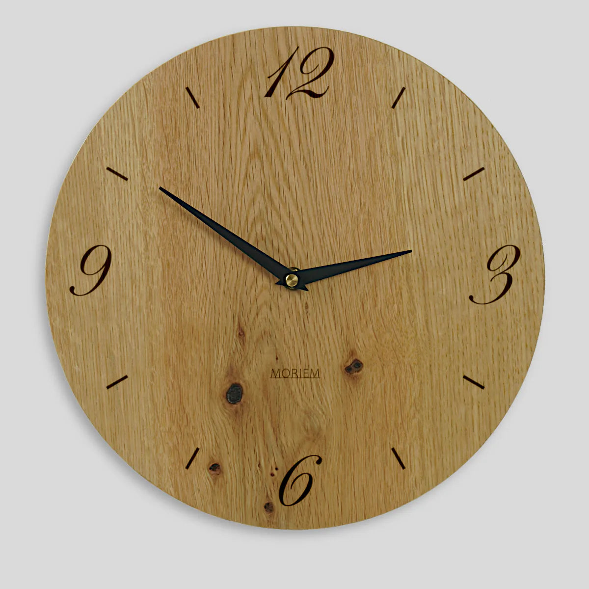 Wohnzimmeruhr modern - Wanduhr aus Holz Eiche rustikal 30 cm