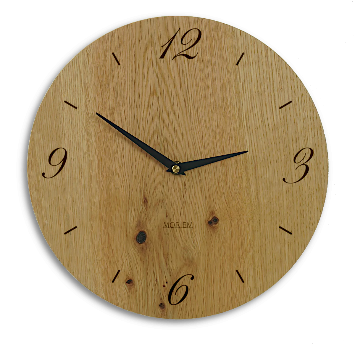 Wohnzimmeruhr modern - Wanduhr aus Holz Eiche rustikal 30 cm
