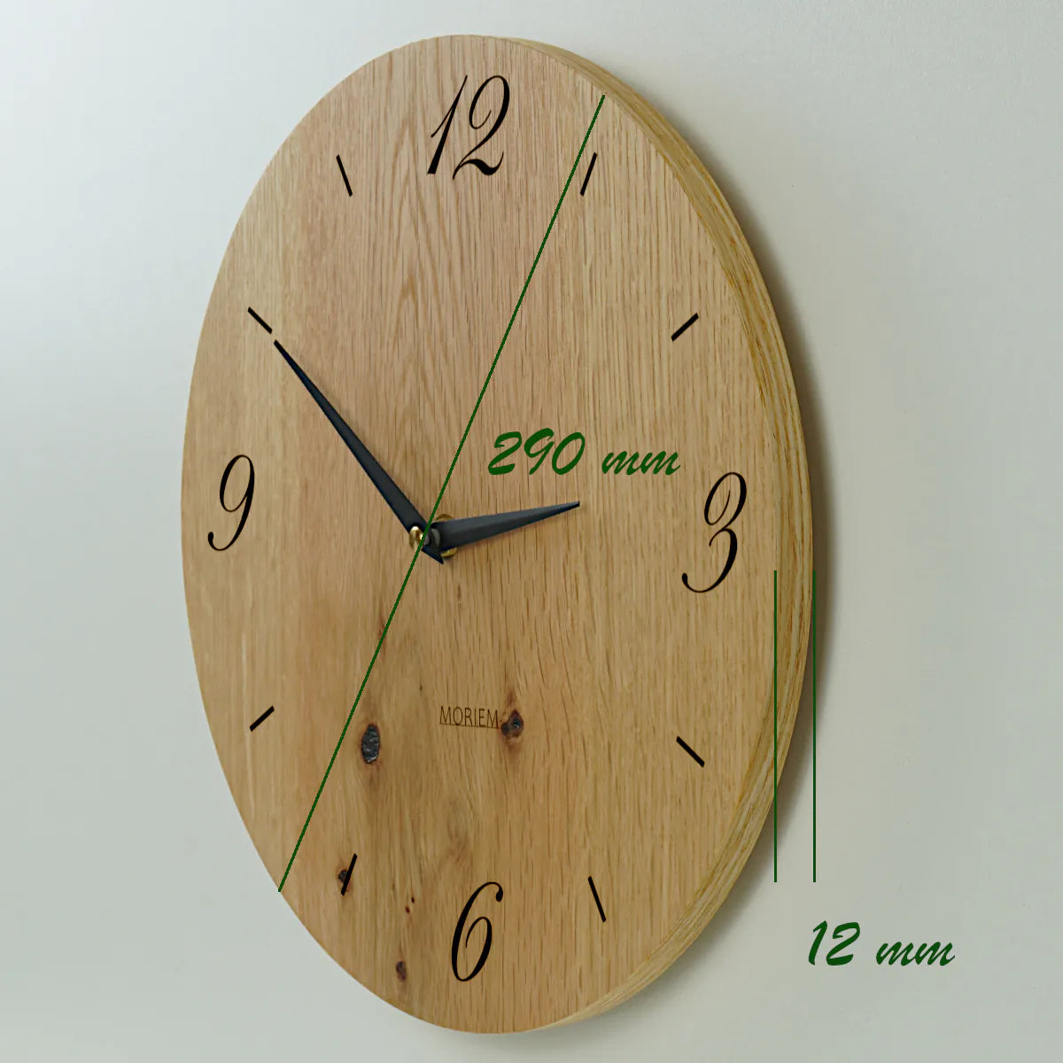 Wohnzimmeruhr modern - Wanduhr aus Holz Eiche rustikal 30 cm