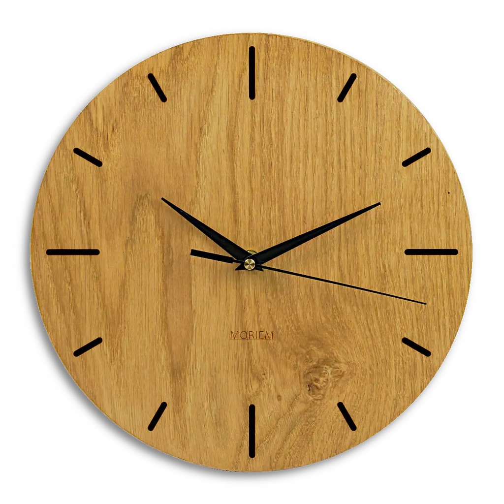 Moderne Uhr Wohnzimmer aus Holz - Eichenfurnier 30 cm