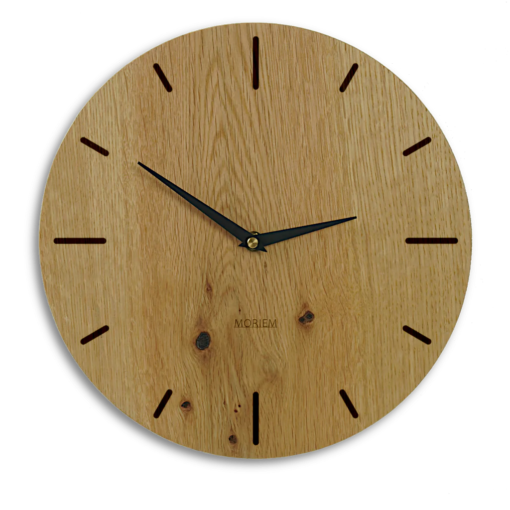 Moderne Uhr Wohnzimmer aus Holz - Eichenfurnier 30 cm