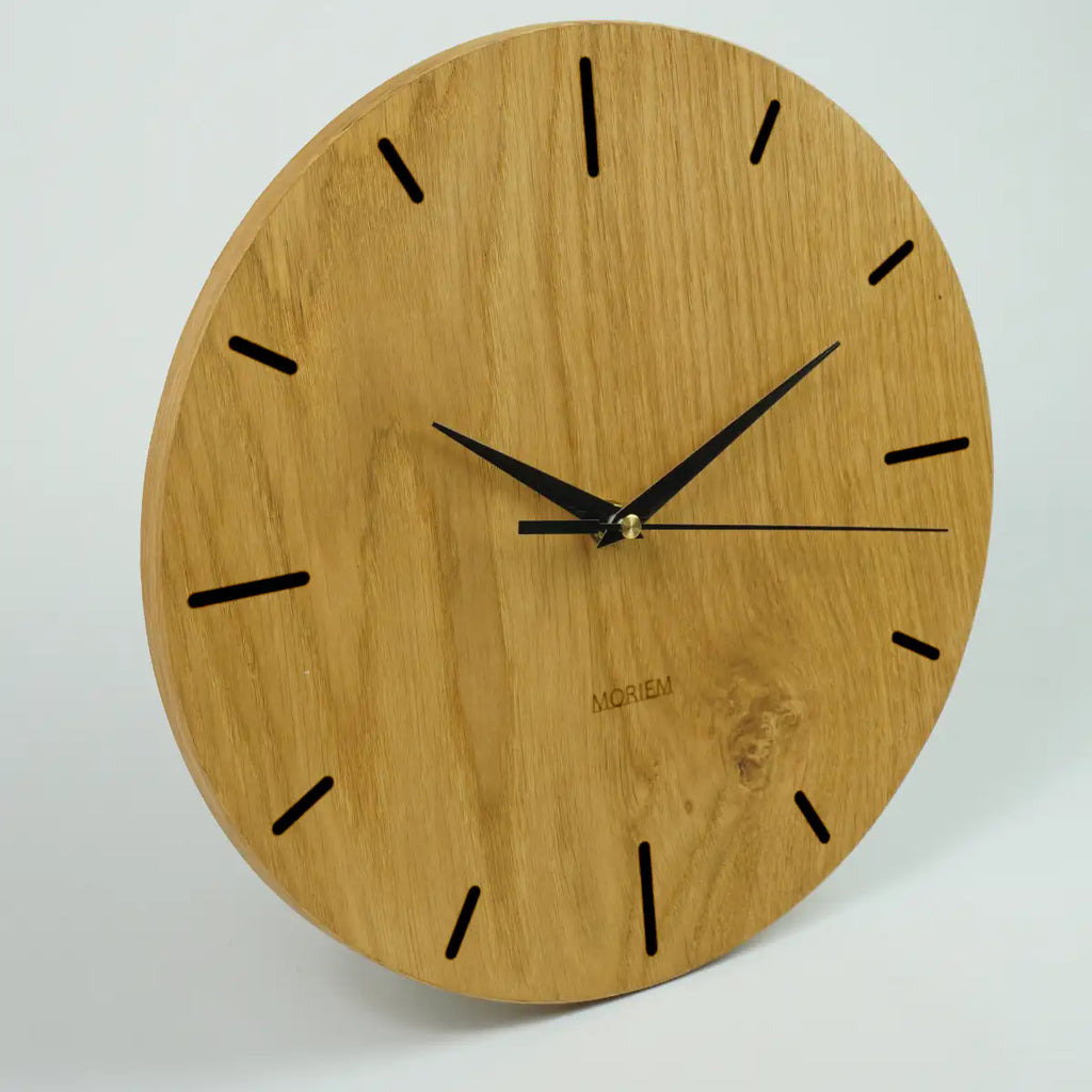Moderne Uhr Wohnzimmer aus Holz - Eichenfurnier 30 cm