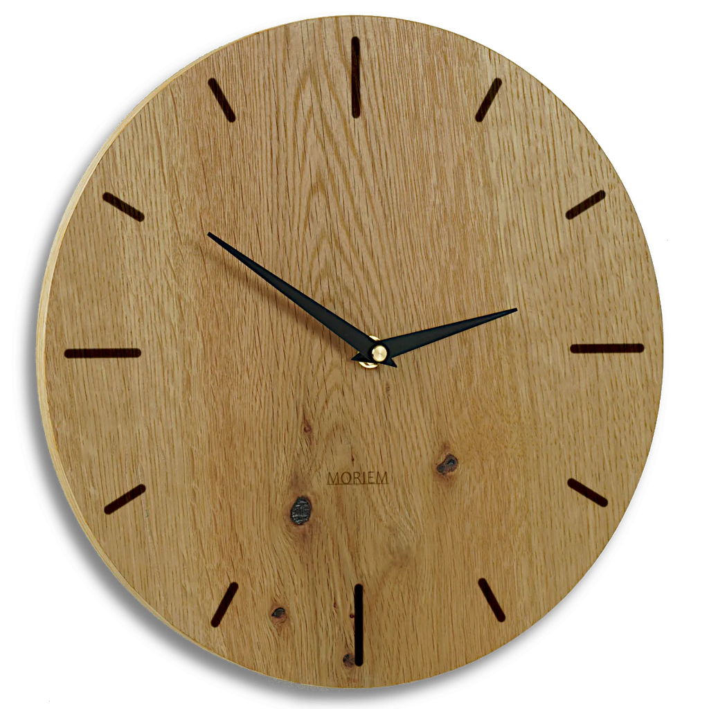 Moderne Uhr Wohnzimmer aus Holz - Eichenfurnier 30 cm