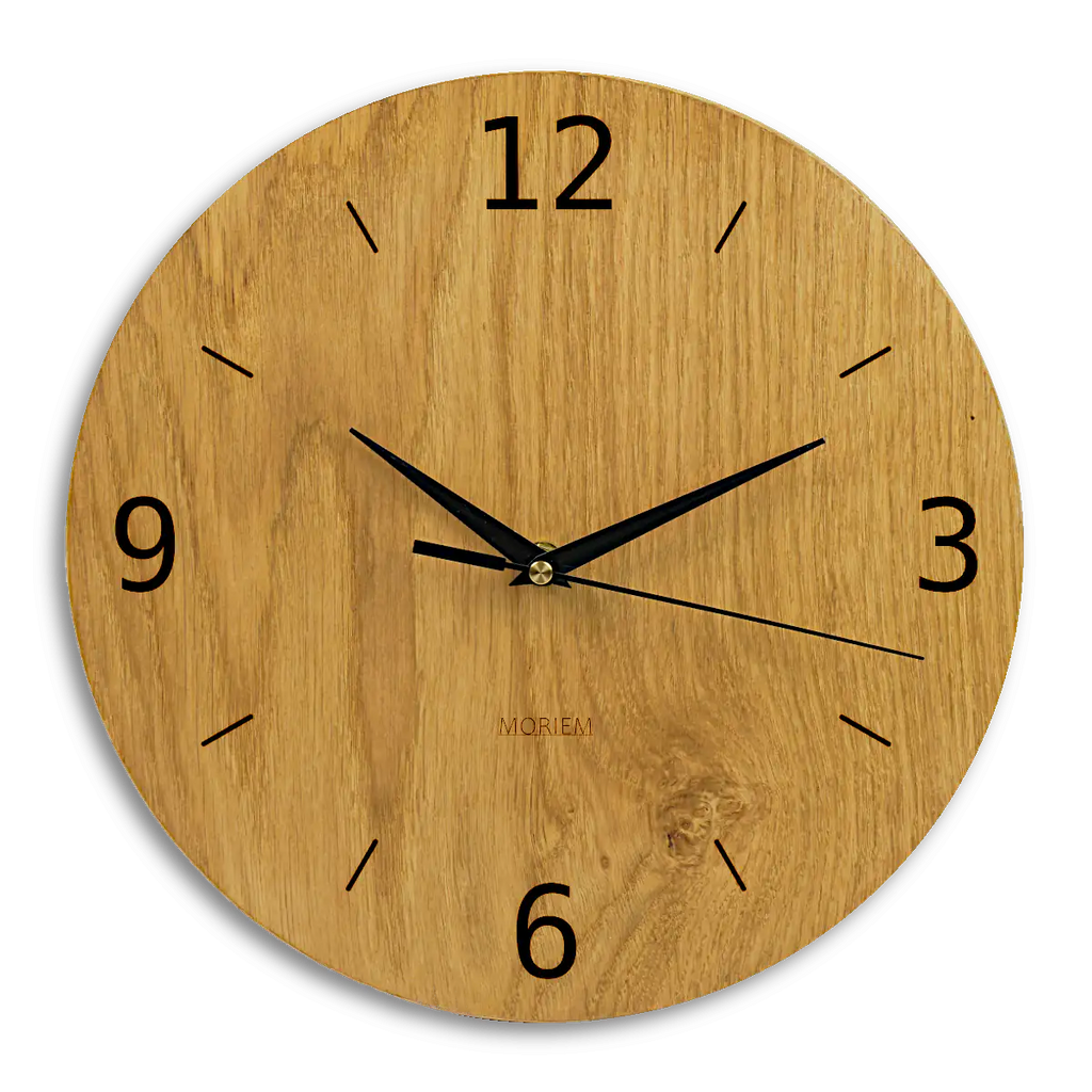 MORIEM - Wohnzimmeruhr Holz Eiche 30 cm