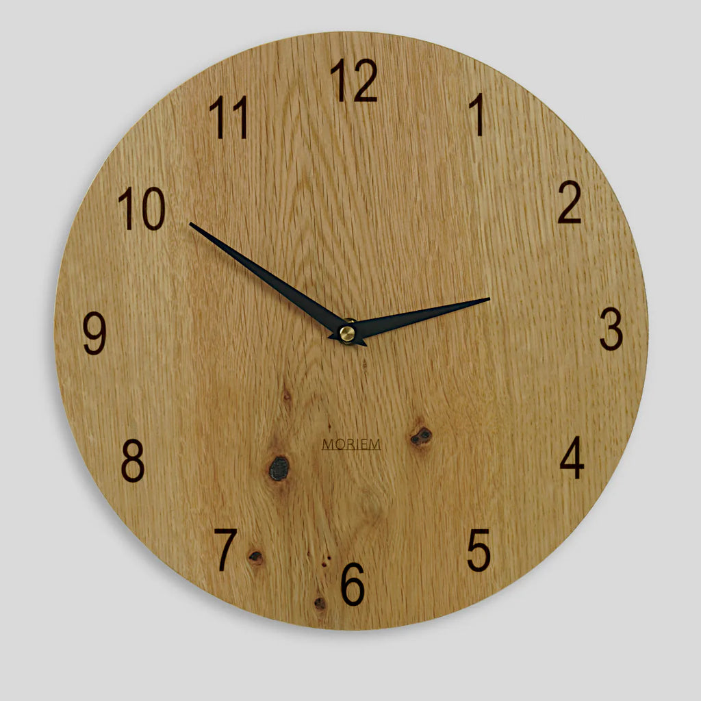Wohnzimmeruhr  30 cm Eiche klassische Ziffern