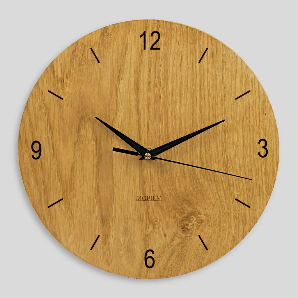 Wanduhr ohne ticken modern aus Holz 30 cm Durchmesser
