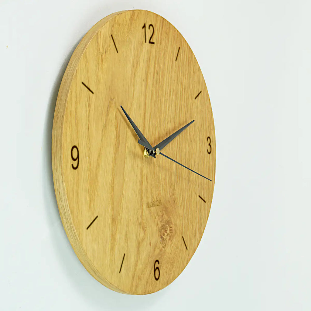Wanduhr ohne ticken modern aus Holz 30 cm Durchmesser