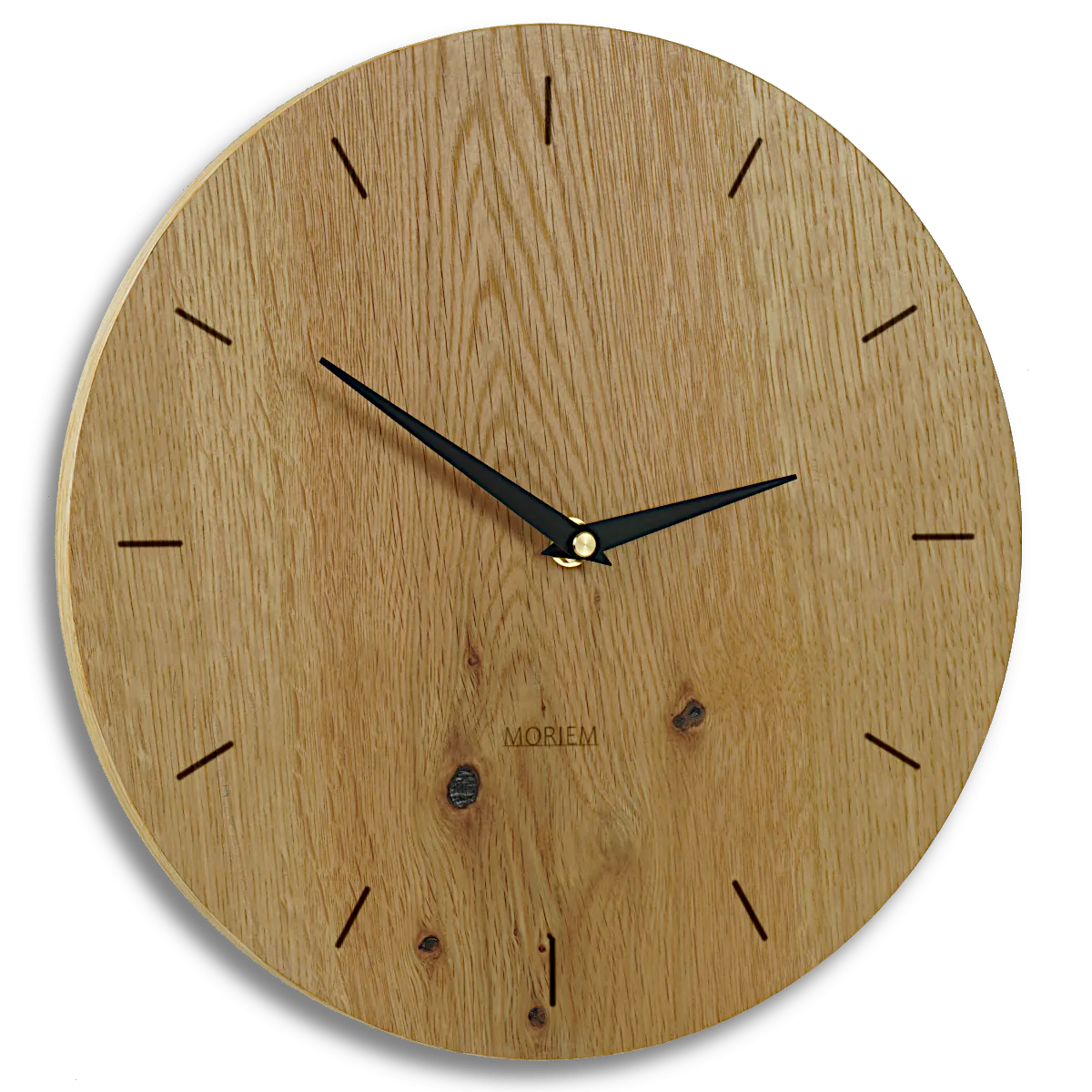MORIEM - Wanduhr eiche modern 30 cm - Wohnzimmeruhr Holz