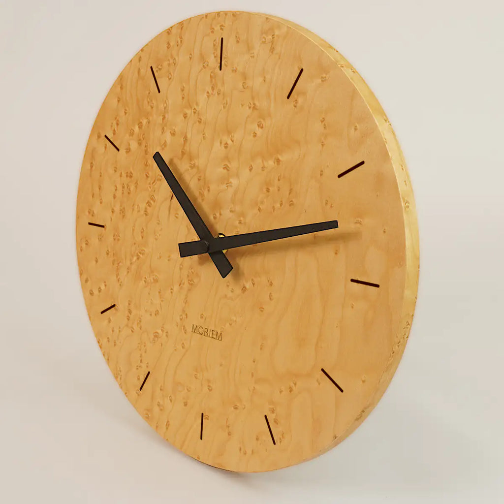 Wanduhr außergewöhnlich aus Holz - 30 cm Wanduhr  - Vogelaugen Ahorn